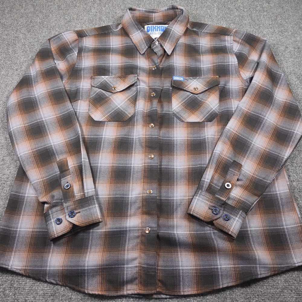 Dixxon Flannel Shirt Mens 2XL XXL PATINA Plaid Long Sleeve Pearl Snap